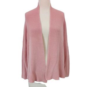 Eileen Fisher Cardigan Sweater Womens Medium Pink Open Front Long Sleeves